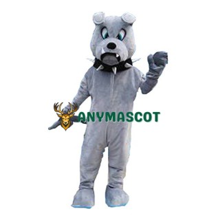 Grey Bulldog Mascot Costume
