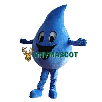 Blue Water Droplet Mascot Costume