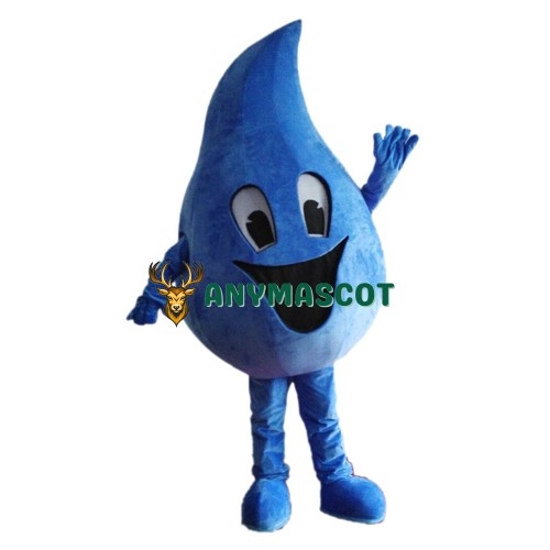 Blue Water Droplet Mascot Costume
