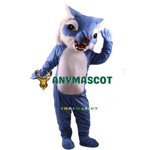 Blue Wildcat Power Cat Mascot Costume