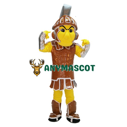 Brown & Yellow Spartan Trojan Knight Sparty Mascot Costume