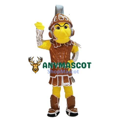 Brown & Yellow Spartan Trojan Knight Sparty Mascot Costume