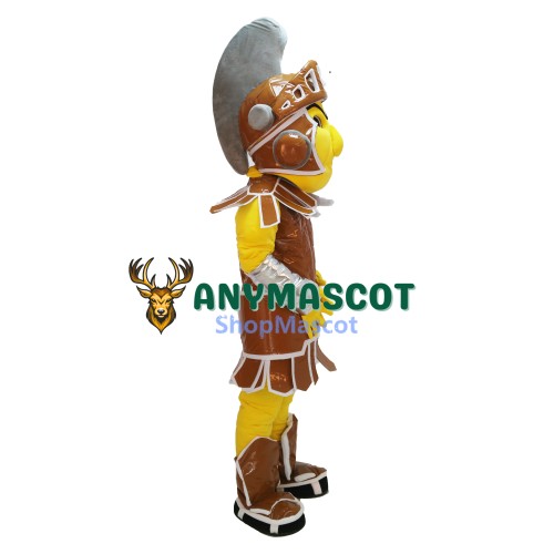 Brown & Yellow Spartan Trojan Knight Sparty Mascot Costume