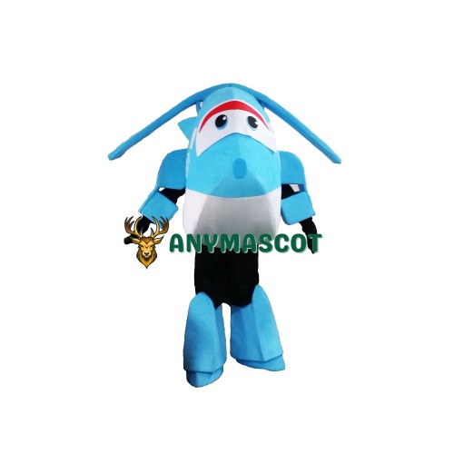 Super Wings Cartoon Light Blue  Jerome Mascot Costume