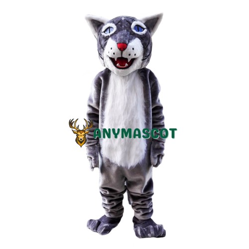 Grey Wildcat Bobcat Mascot Costume