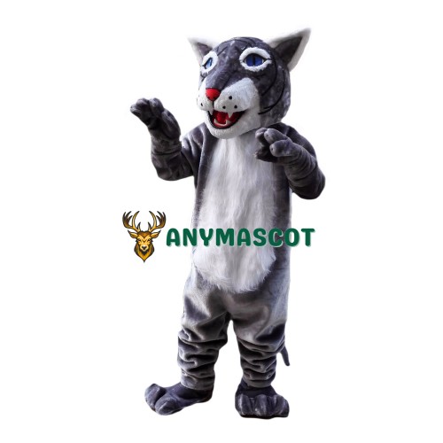 Grey Wildcat Bobcat Mascot Costume