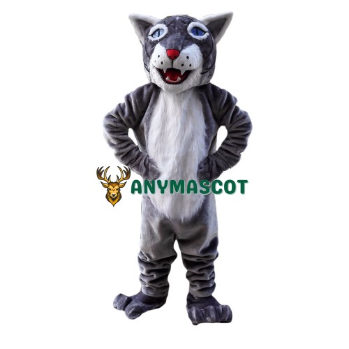 Grey Wildcat Bobcat Mascot Costume