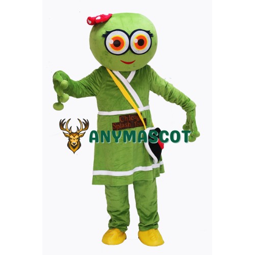 Cute Female Green Frog Mascot Costume on Clearance