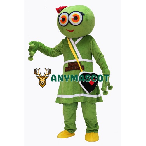 Cute Female Green Frog Mascot Costume on Clearance