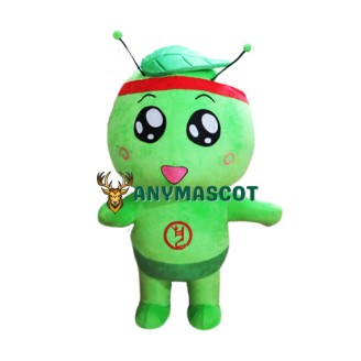 Cartoon Character Green Leaf Mascot Costume