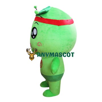 Cartoon Character Green Leaf Mascot Costume