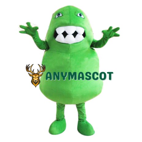 Germ Mascot Costume Green Bacteria Mascot