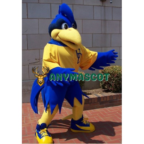Motion Blue Rooster Big Bird Mascot Costume