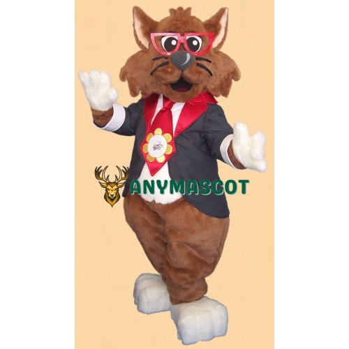 Gentle Georgia Glasses Cat Mascot Costume