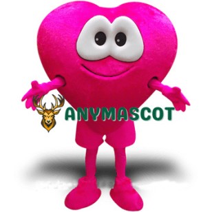Rose Pink Love Heart Mascot Costume Benevolence Costume for Adult