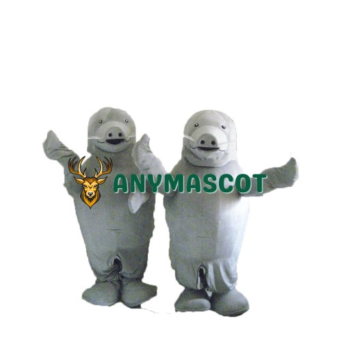 Attractive Gray Sea Cow Mascot Costume for Adult