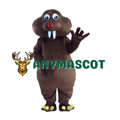 Short Fur Brown Mole Mouse Mascot Costume