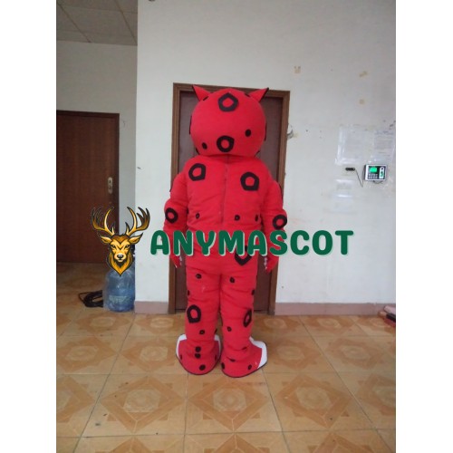 Red Leopard Mascot Costume