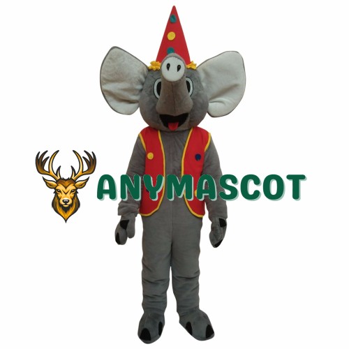 Elephant With Coat Christmas Mascot Costume