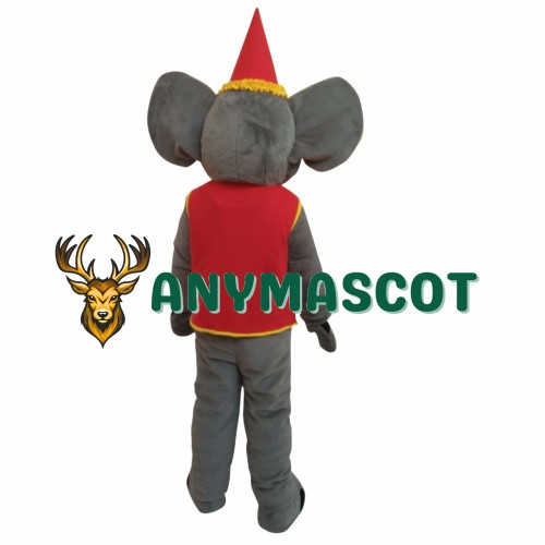 Elephant With Coat Christmas Mascot Costume
