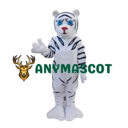 White Tiger Cartoon Mascot Christmas Costume
