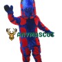Blue & Red Realistic Giraffe Mascot Costume