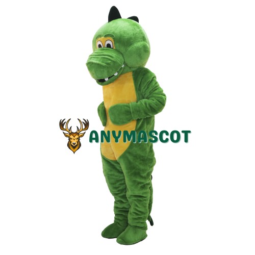 Cute Christmas Green Dinosaur Mascot Costume