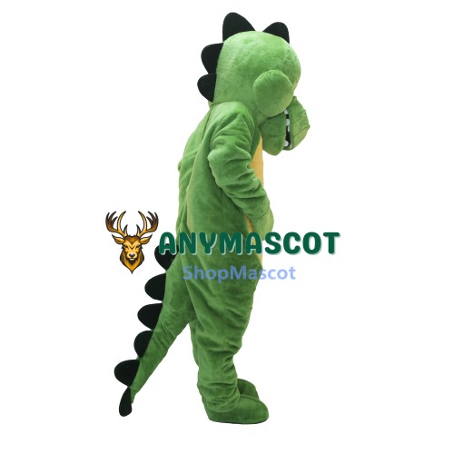 Cute Christmas Green Dinosaur Mascot Costume