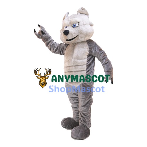 Grey Power Wolf Mascot Costume