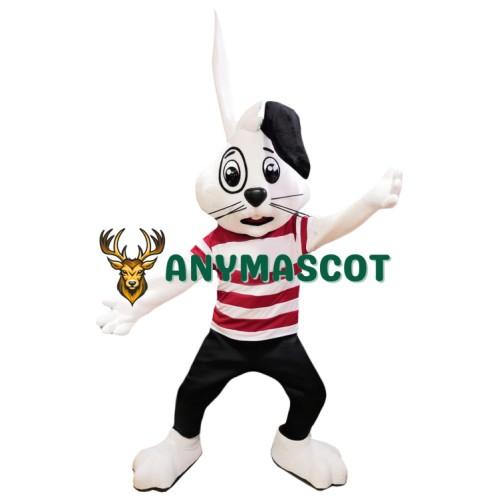 Superb White Black Rabbit Mascot Costume