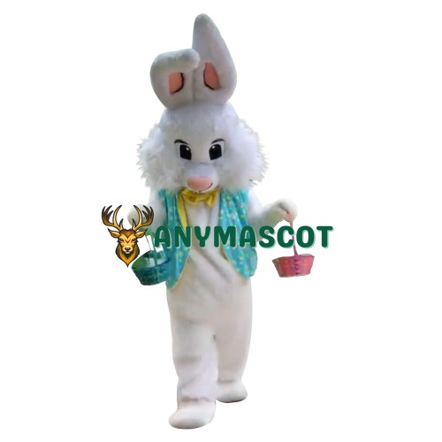 Friendly Realistic Easter Bunny Mascot Costume