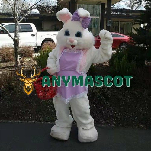 Affordable Purple Dress Easter Bunny Mascot Costume