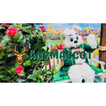 Realistic Green Suit Rabbit Mascot Costume