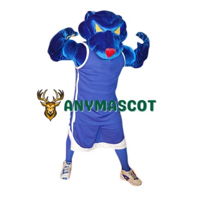 Sport Blue Leopard Mascot Costume