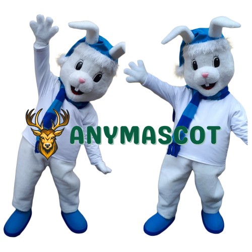Friendly Lightweight White Rabbit Bunny Mascot Costume