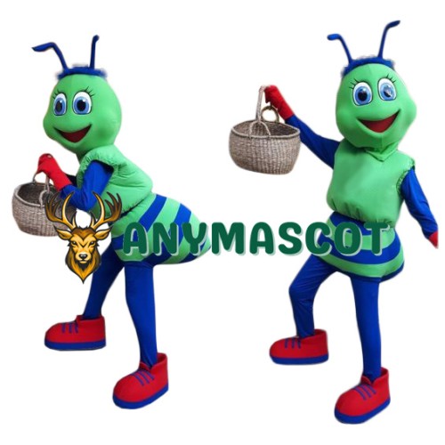 Realistic Green Bee Mascot Costume
