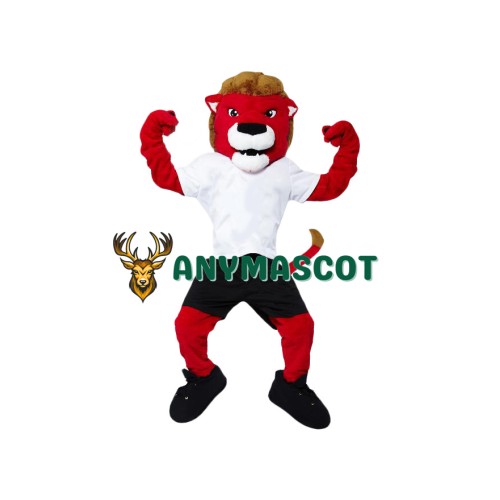 Sport Red Lion Mascot Costume