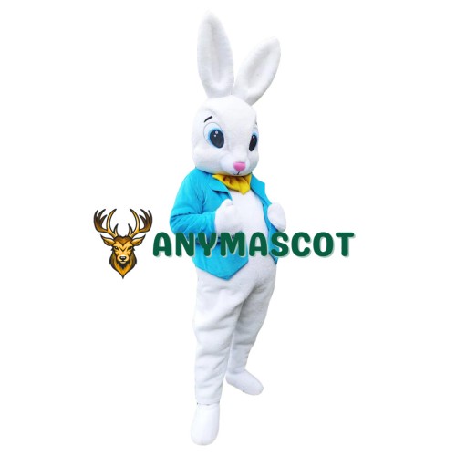 Lovely Blue Suit Easter Bunny Mascot Costume