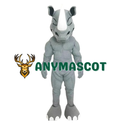 Power Muscular Rhino Mascot Costume