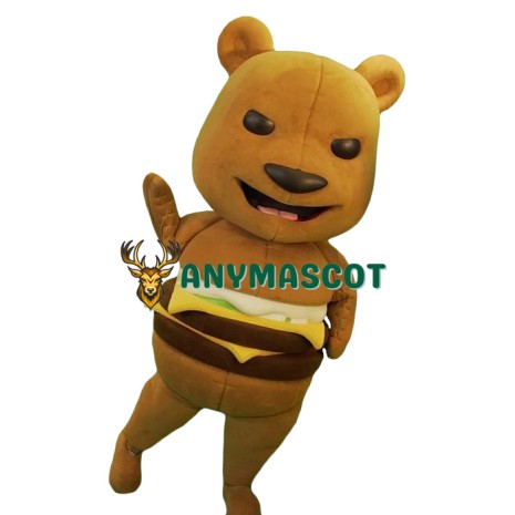 Hamburger Bear Mascot Costume