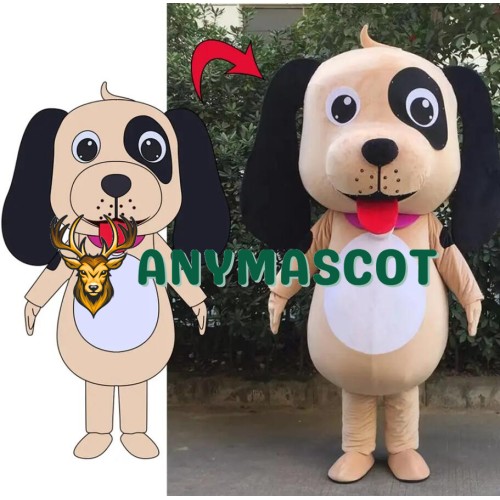Lovely Black Brown Dog Mascot Costume