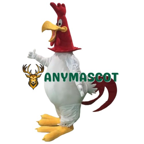 Superb White Rooster Mascot Costume