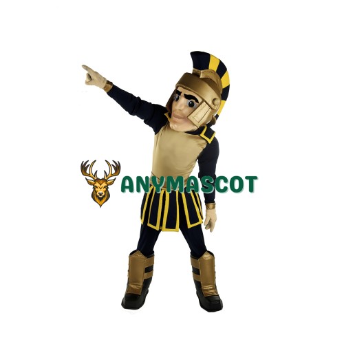 Black Golden Spartan Mascot Costume
