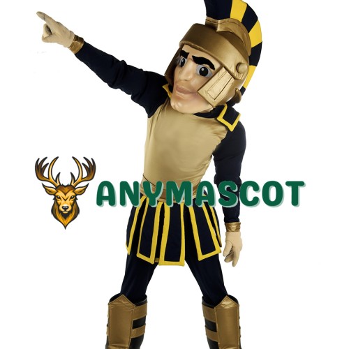 Black Golden Spartan Mascot Costume