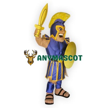 Yellow Blue Spartan Mascot Costume
