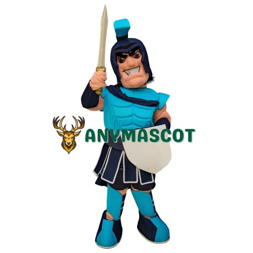 Fierce Blue Spartan Mascot Costume