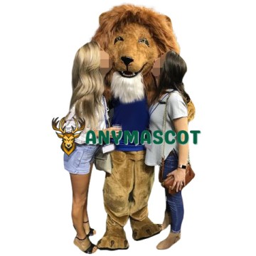 Friendly Realistic Lion Mascot Costume Adult Costume