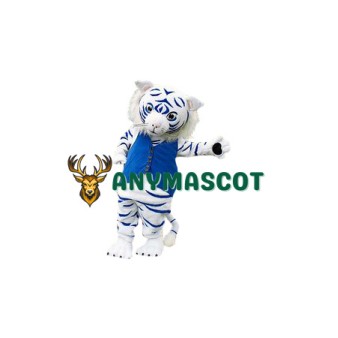 White Blue Tiger Mascot Costume
