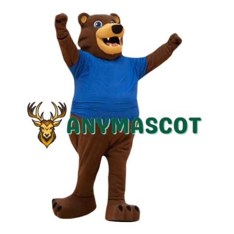 Realistic Friendly Brown Bear Mascot Costume