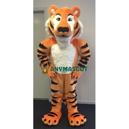 Friendly Realistic Tiger Mascot Costume
